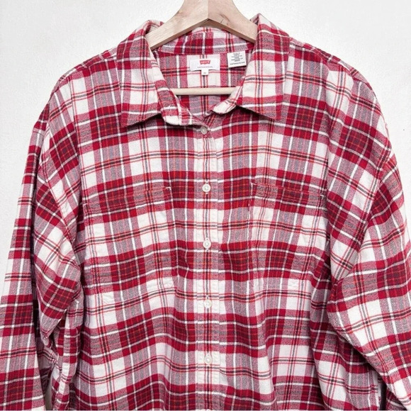 Levi’s Womens 2X  Maple Utility Shirt Boxy Length Flannel - Picture 3 of 16